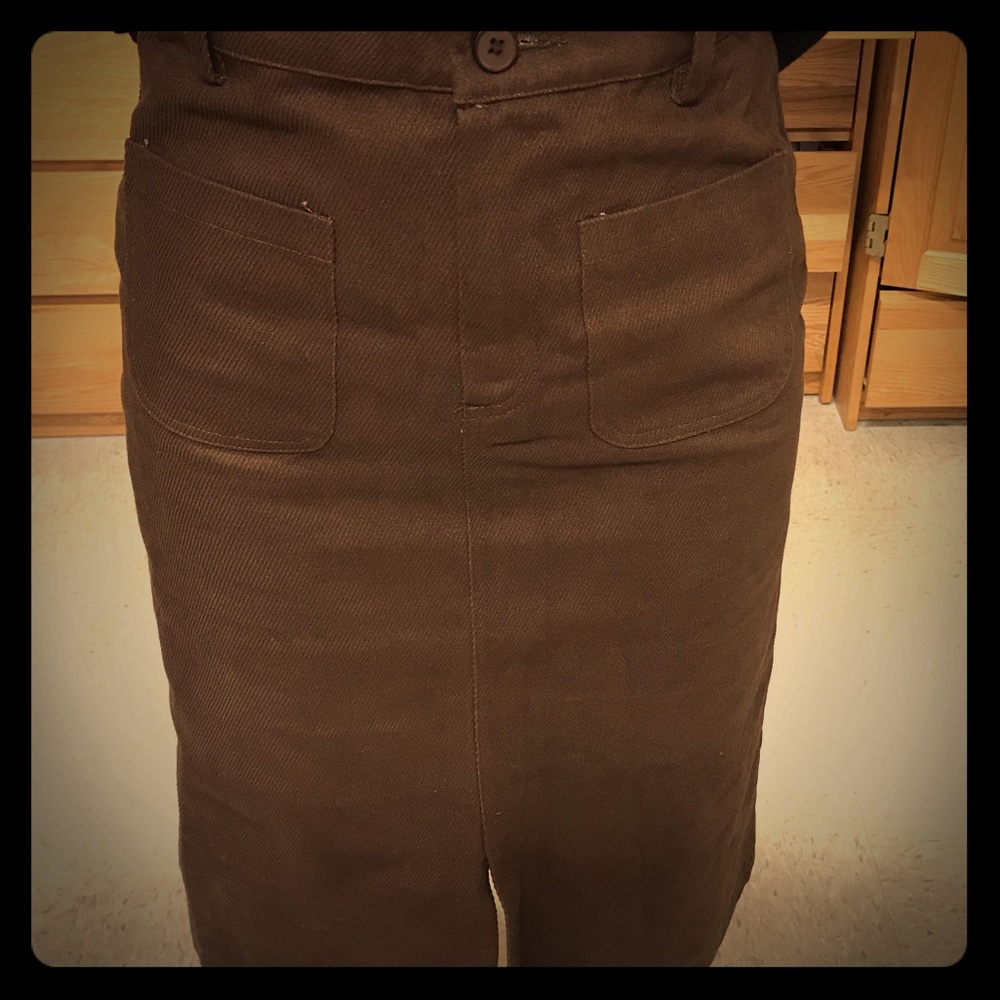 Brown Mid-Calf Skirt